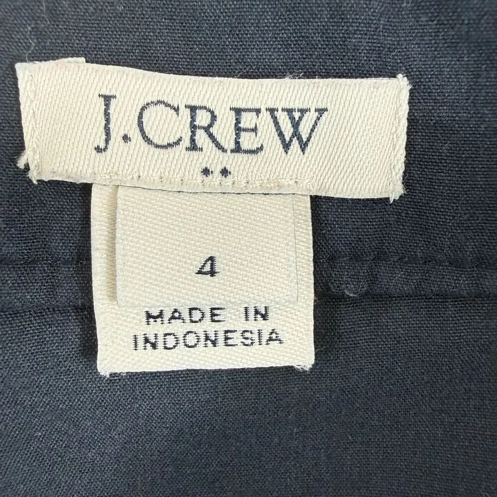 J.Crew Womens Size 4 Navy Blue Ruffle Hem Mini Skirt Cotton Stretch J0907